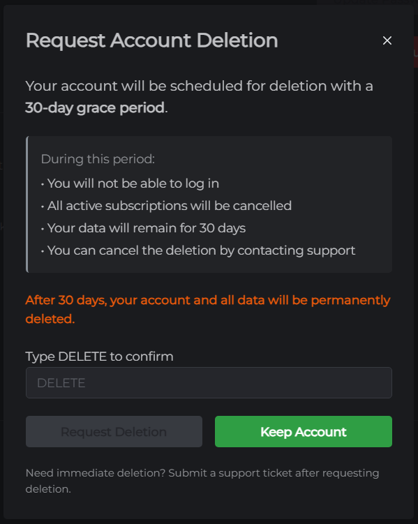 Delete Confirmation