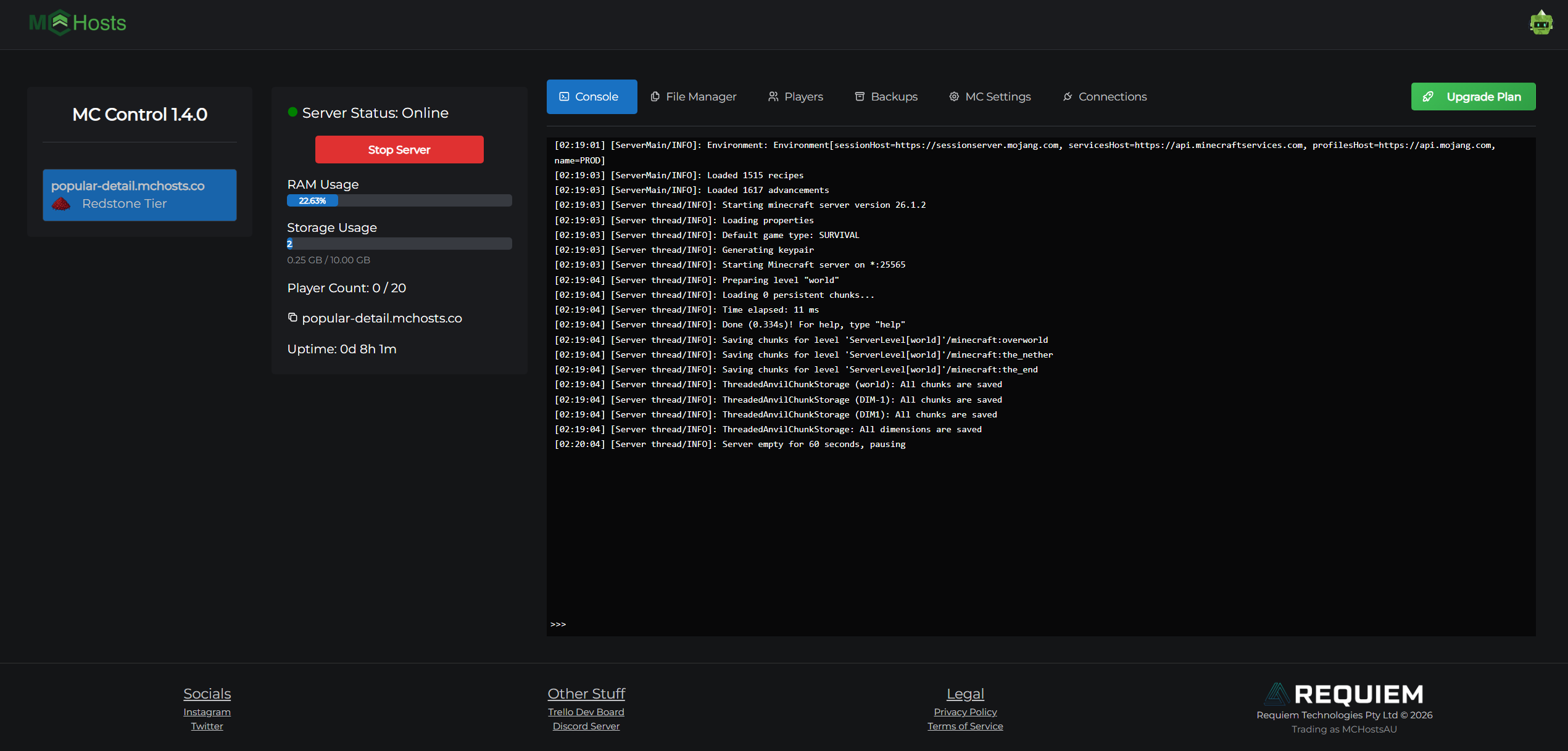 Control Panel Overview