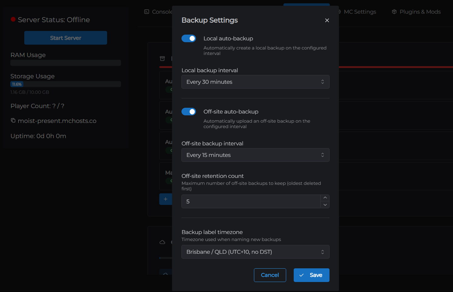 Automatic Backups