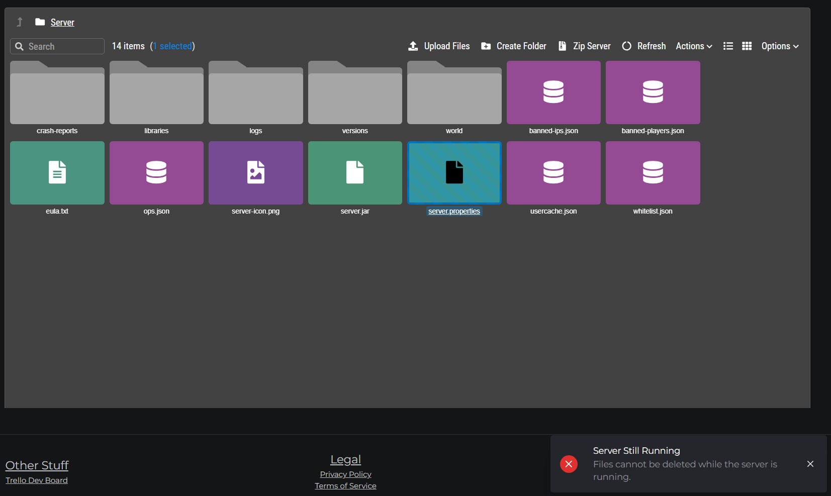 Can't Upload or Modify Files