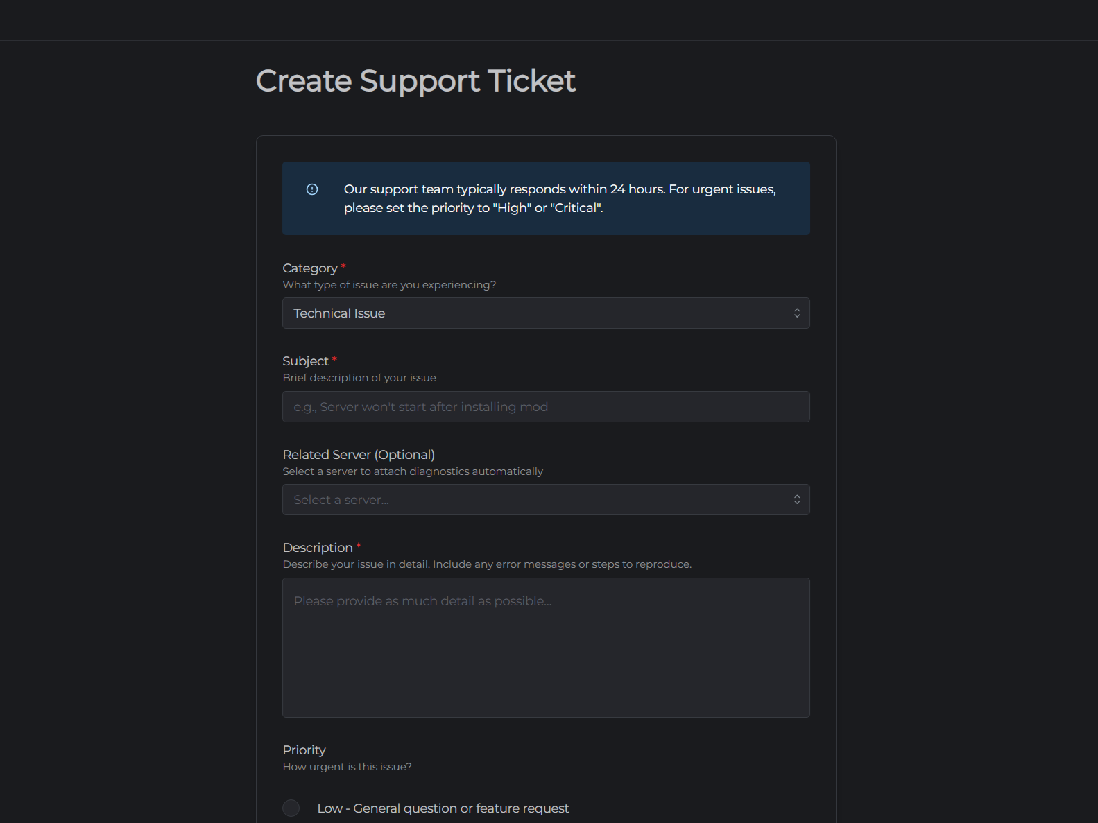 Support Tickets