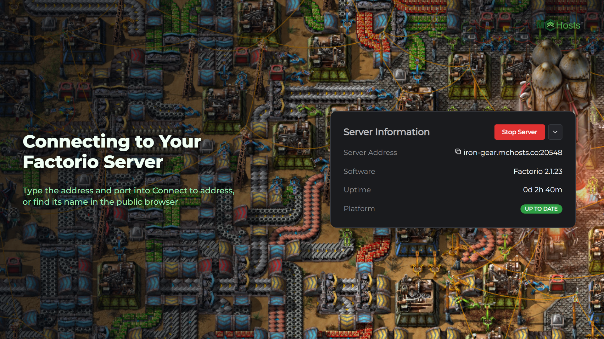 Connecting to Your Factorio Server