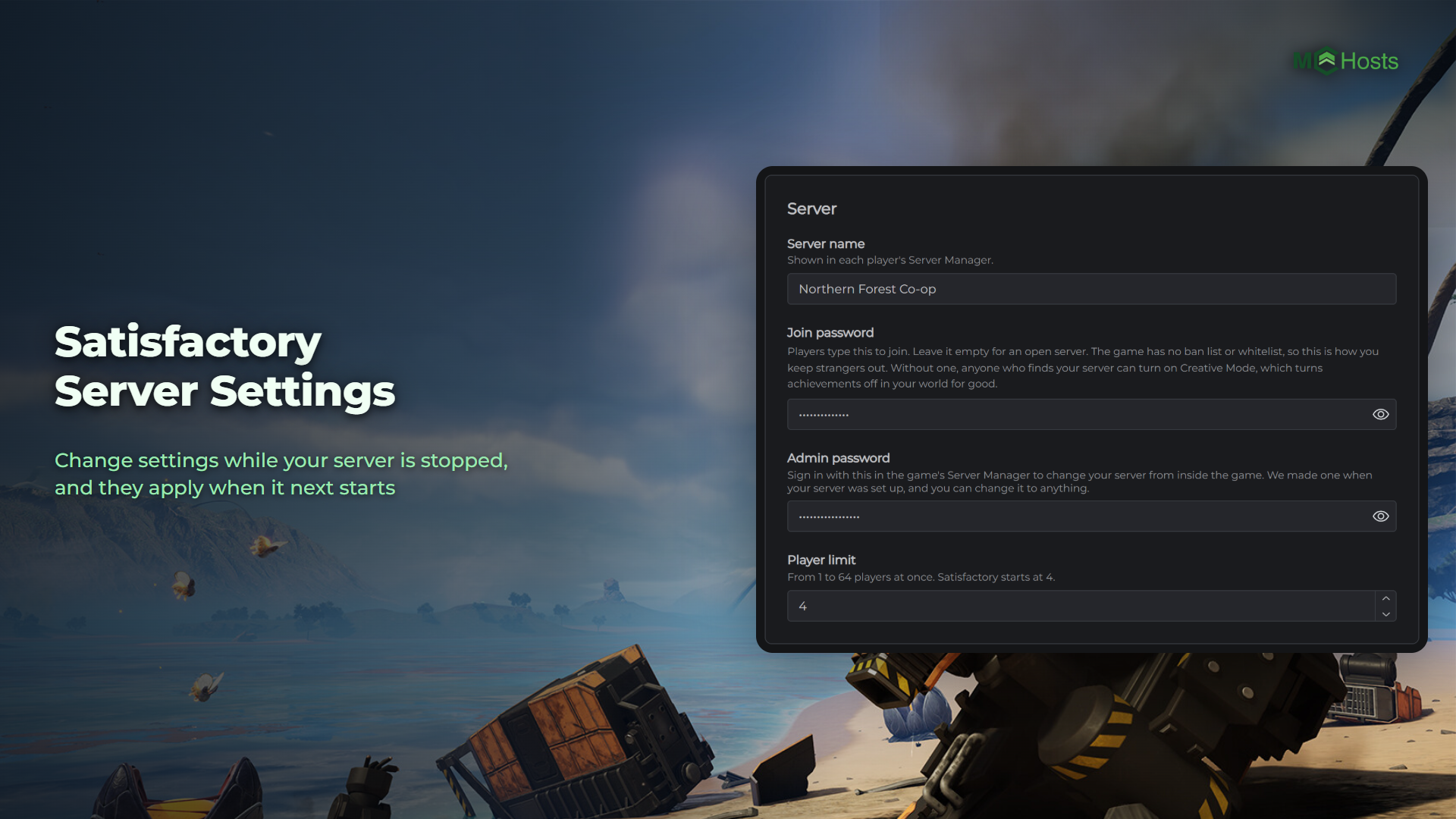 Satisfactory Server Settings