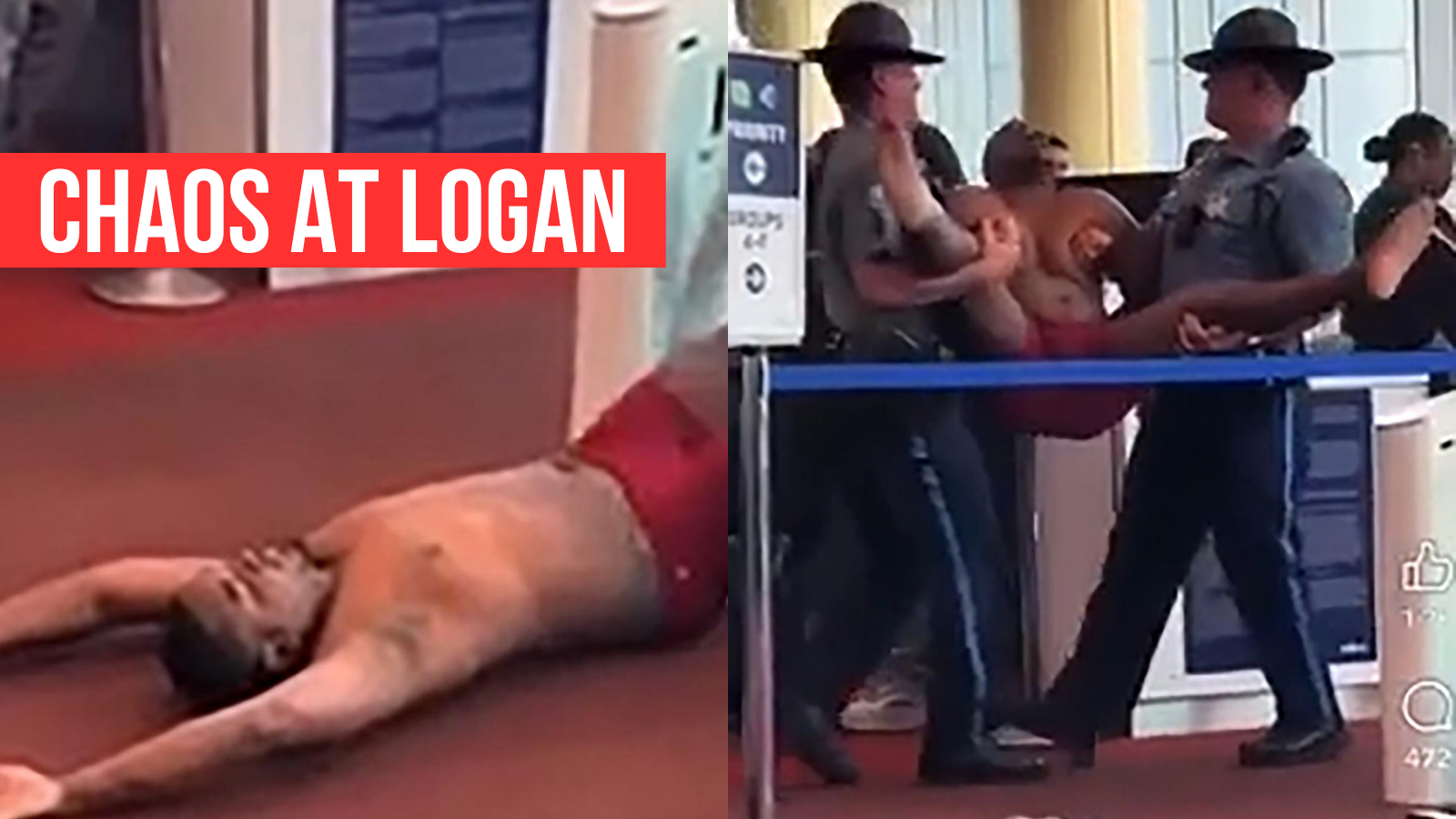 Out-of-control passenger bares all at Logan as cops rush to scene