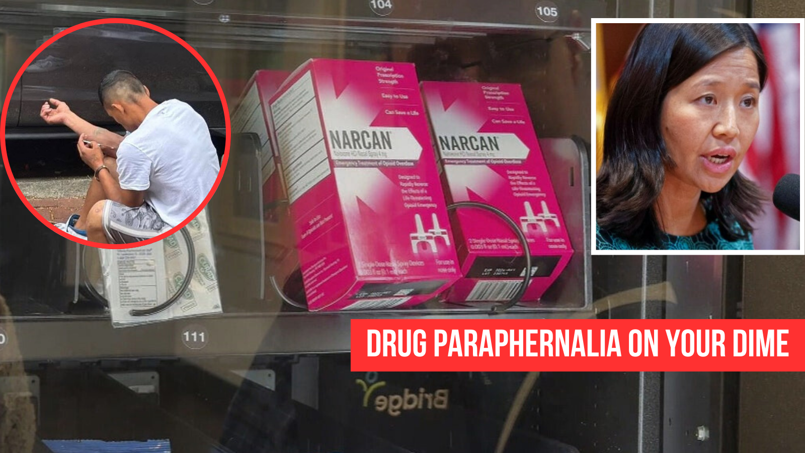 Wu’s new taxpayer-funded drug machine spits out Narcan and needles in East Boston