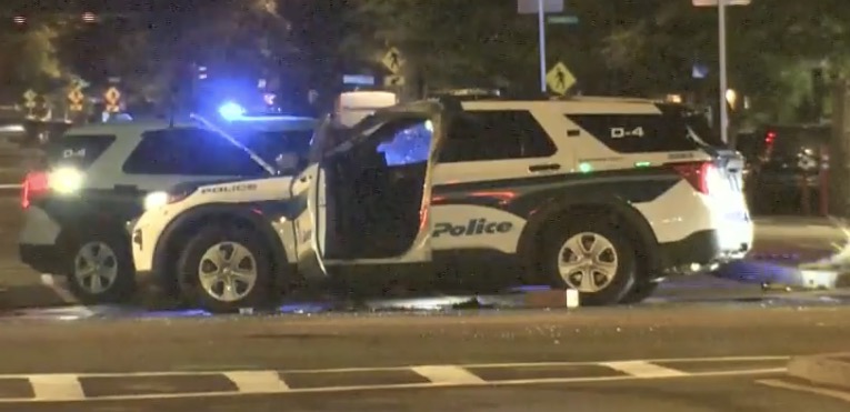 Over 100 rioters swarm South End, cruiser set ablaze