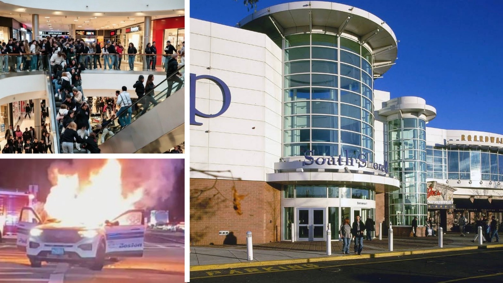 Police brace for CHAOS at two Massachusetts malls after 'takeover' posts — months after mob set Boston cruiser ON FIRE