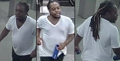 Surveillance image of suspect wanted for assault at Chinatown station