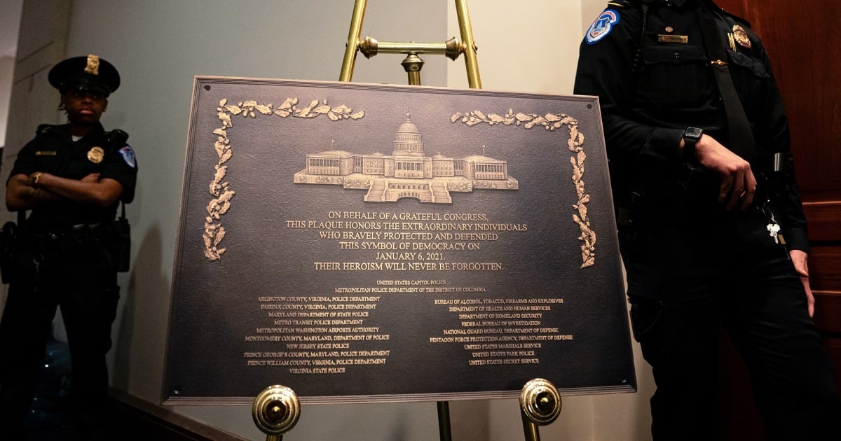 Senate unveils plaque at US Capitol memorializing January 6