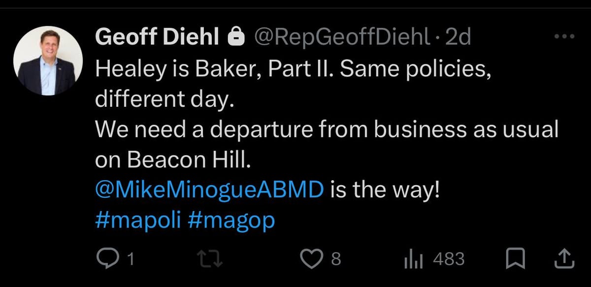 Geoff Diehl reply endorsing Mike Minogue
