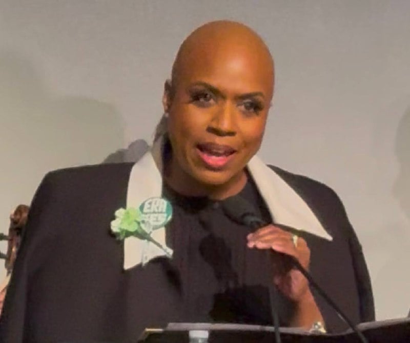 Congresswoman Ayanna Pressley speaks at the breakfast