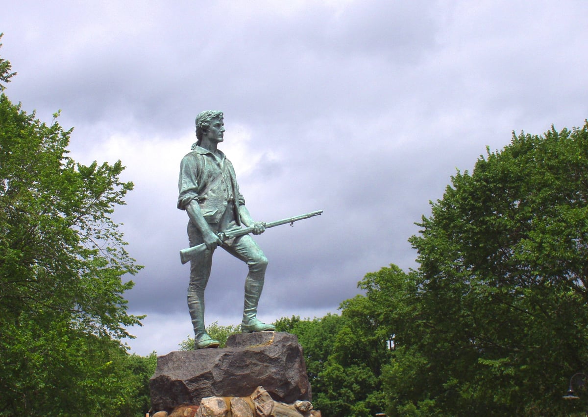 The Minute Man statue at Lexington Battle Green