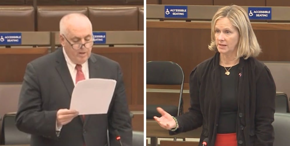 Councilors Ed Flynn and Erin Murphy at Boston City Council