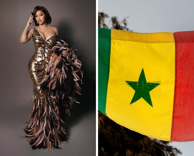 Cardi B and the flag of Senegal