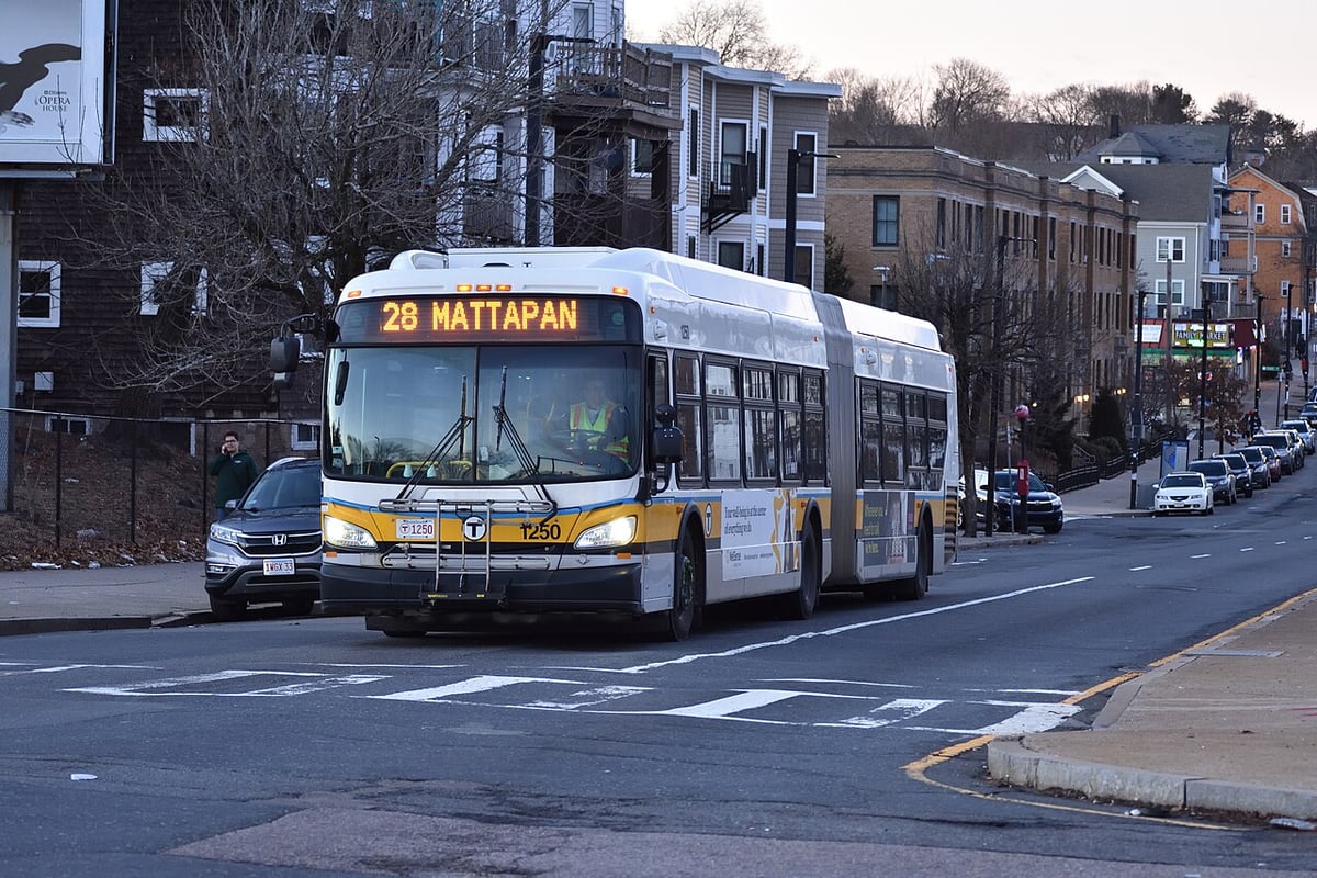 MBTA Route 28 bus on Blue Hill Avenue