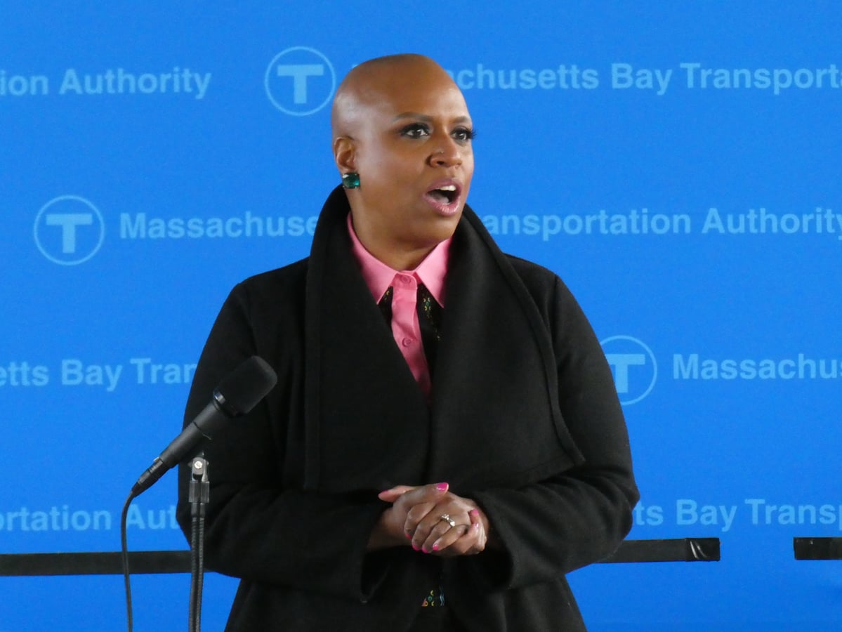 Rep. Ayanna Pressley at Green Line Extension opening