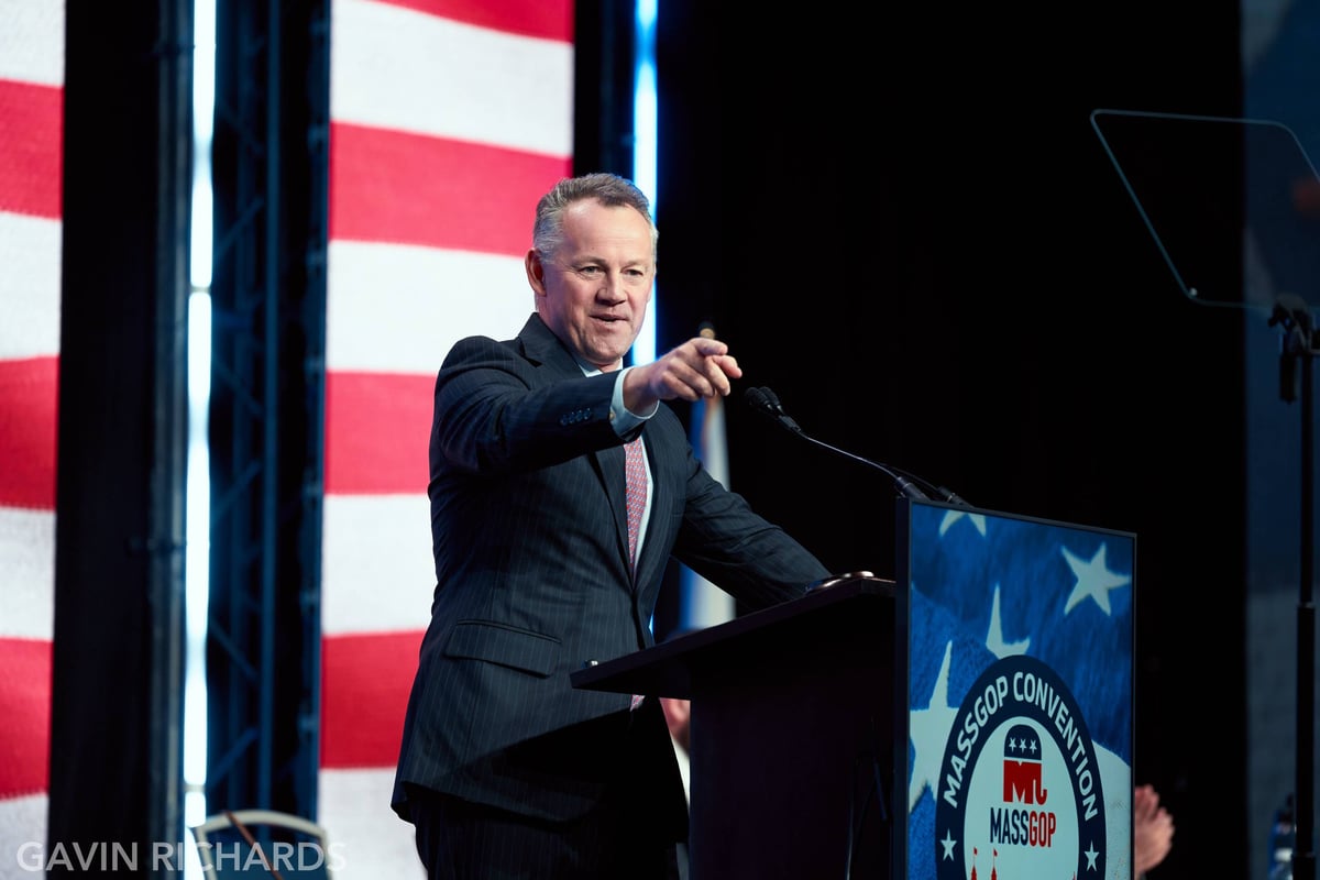 Brian Shortsleeve speaking at the MassGOP Convention