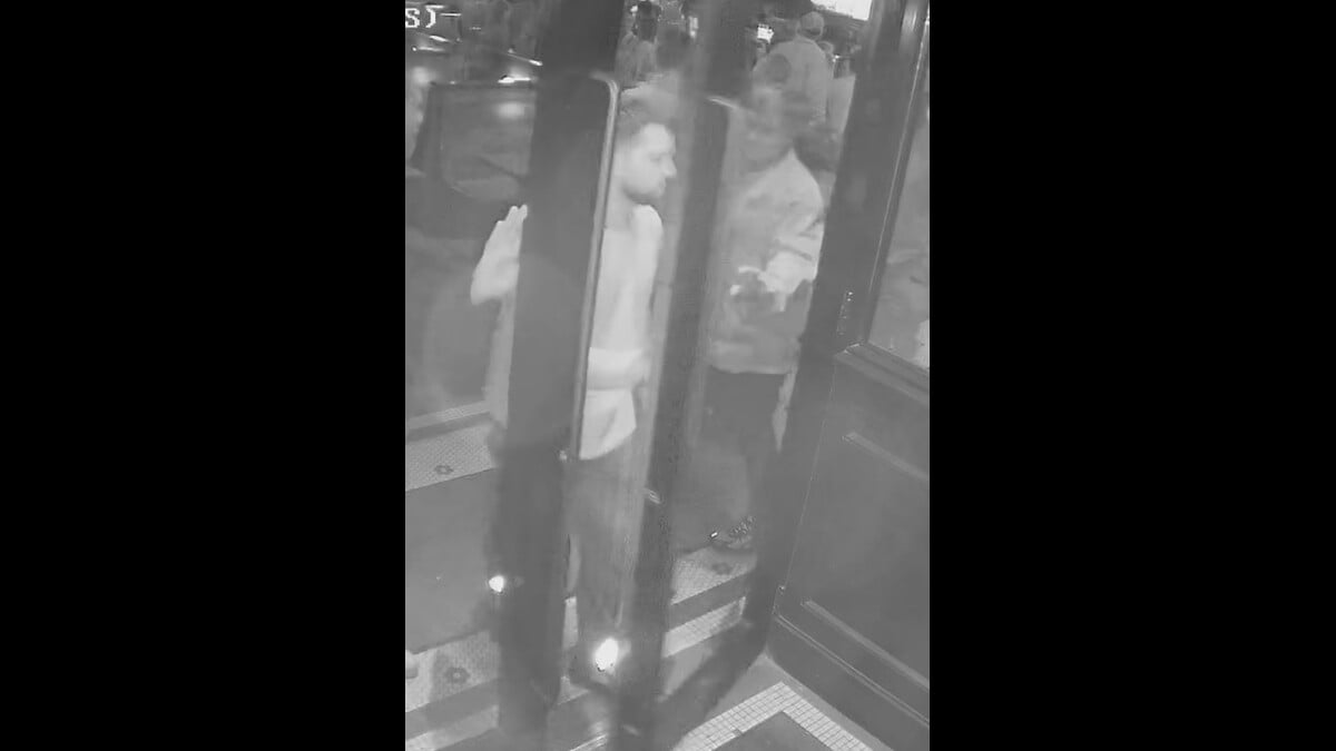 A second angle of the wanted suspect from BPD surveillance stills