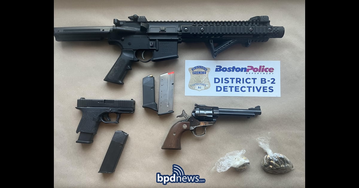 Roxbury shooting ends with two teens in handcuffs, a Glock, a revolver and an assault-style rifle