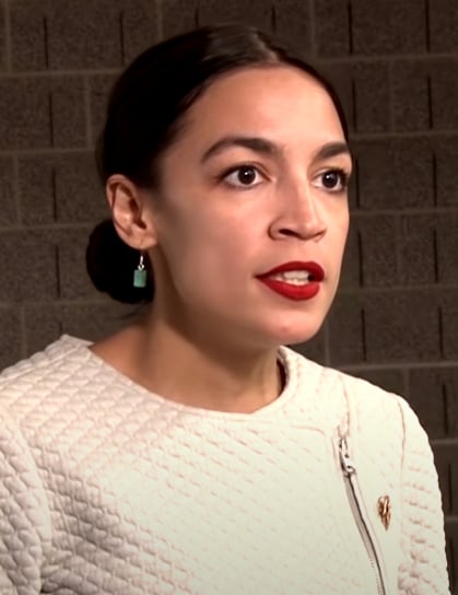 Representative Alexandria Ocasio-Cortez at a town hall