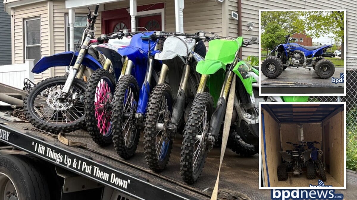 Bike-life crackdown nets 10 dirt bikes and ATVs, a firearm, and two Facebook Marketplace bad-check ATV buyers, Boston police say