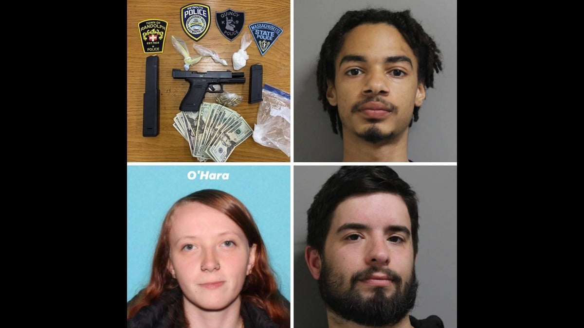 Three Weymouth suspects swept up after drug-house raid — defaced Glock, large-capacity mags, CHILD IN THE HOME, fentanyl, meth, crack, coke