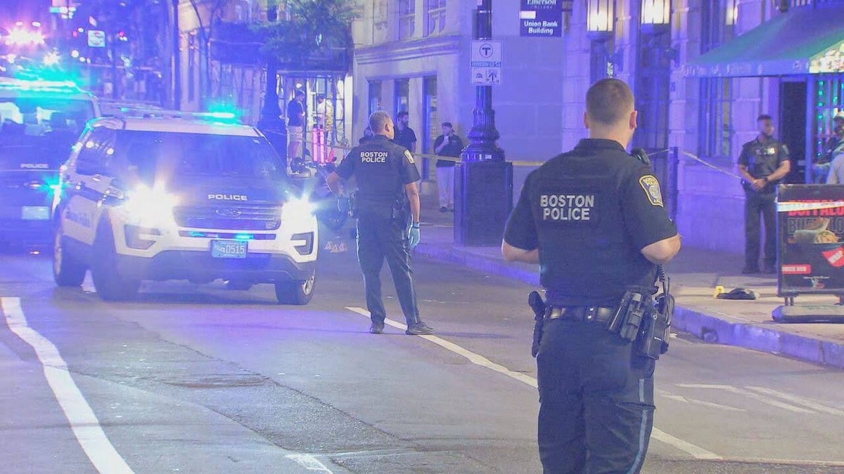 Gunfire erupts outside The Tam: three men shot in Boston's Theater District Monday night as Tremont Street is shut down between Boylston and Stuart