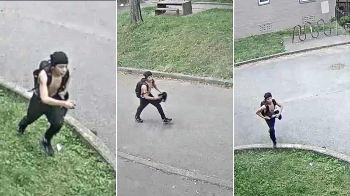 Three surveillance photos of the 11-year-old wanted in the South Boston lemonade stand armed robbery