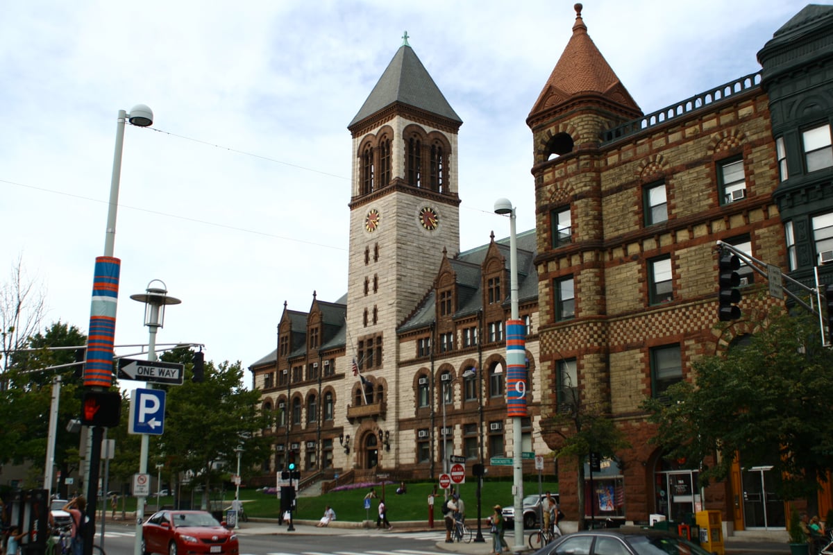 Cambridge City Hall exterior.