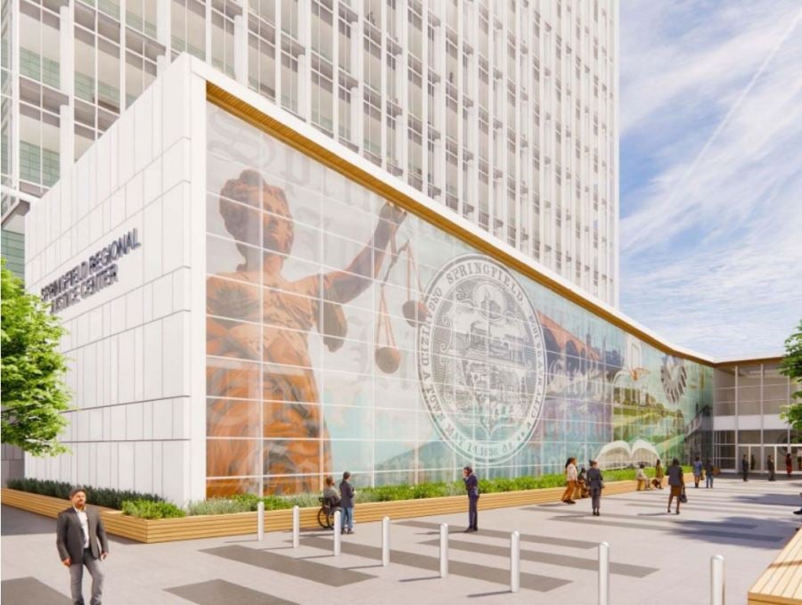 Rendering of the proposed Springfield Regional Justice Center at 125 Liberty Street