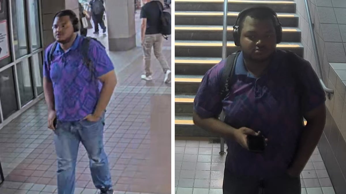 Sicko in purple polo caught on cam allegedly taking upskirt photos of women on the South Station Red Line escalator