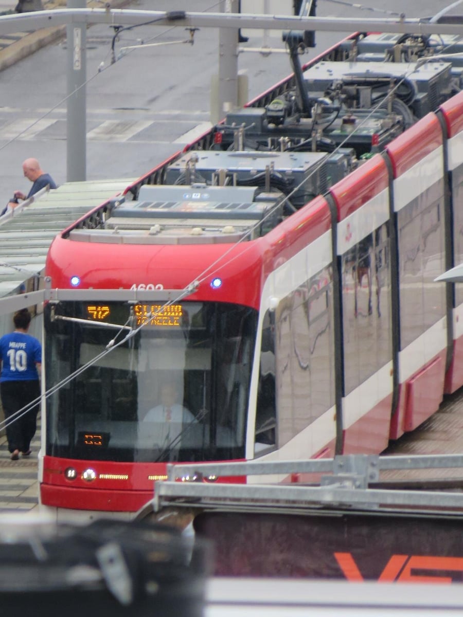 TTC streetcar on St. Clair Avenue West's dedicated right-of-way, 2024.