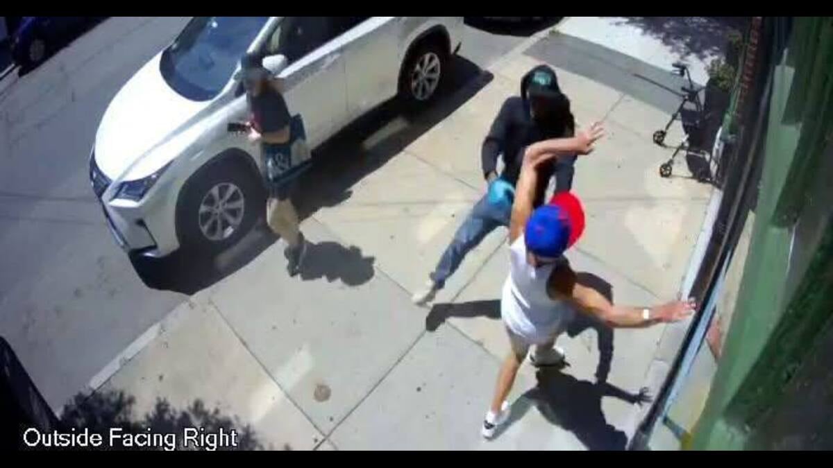 Cyclist in a hoodie caught on camera shoving elderly East Boston man off his walker, vanishing into the street