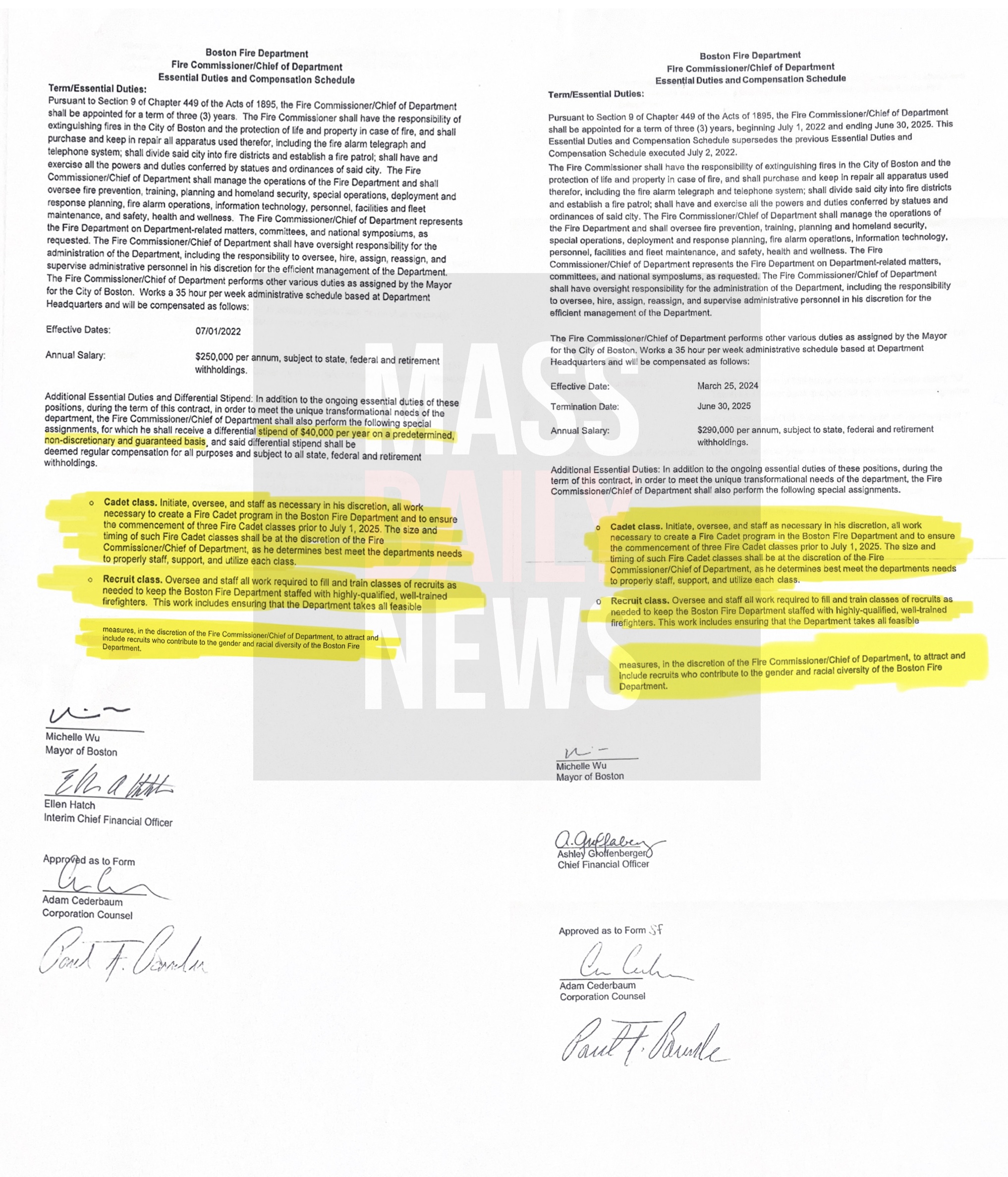 Contract Details Obtained By Mass Daily News Show $40K Bonus Tied to Diversity Goals
