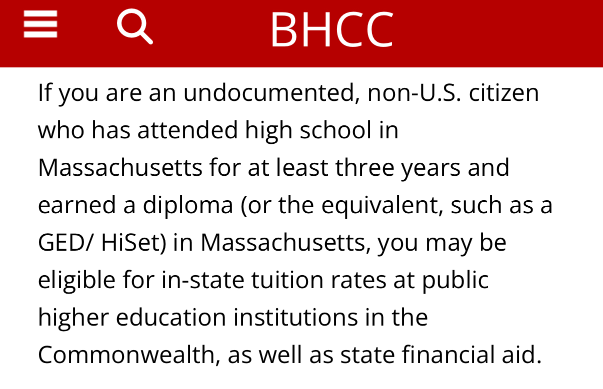 Illegal immigrants are eligible for in-state tuition and state financial aid in Massachusetts — while American citizens from other states pay full price.