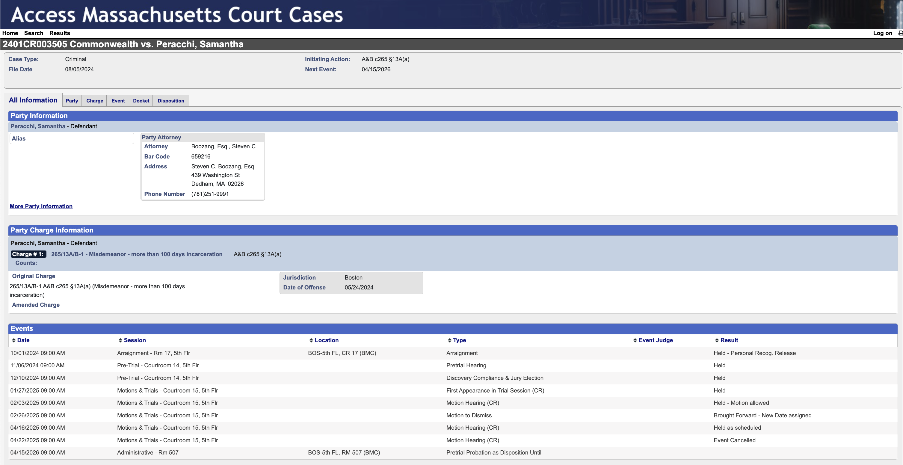Read the court docket