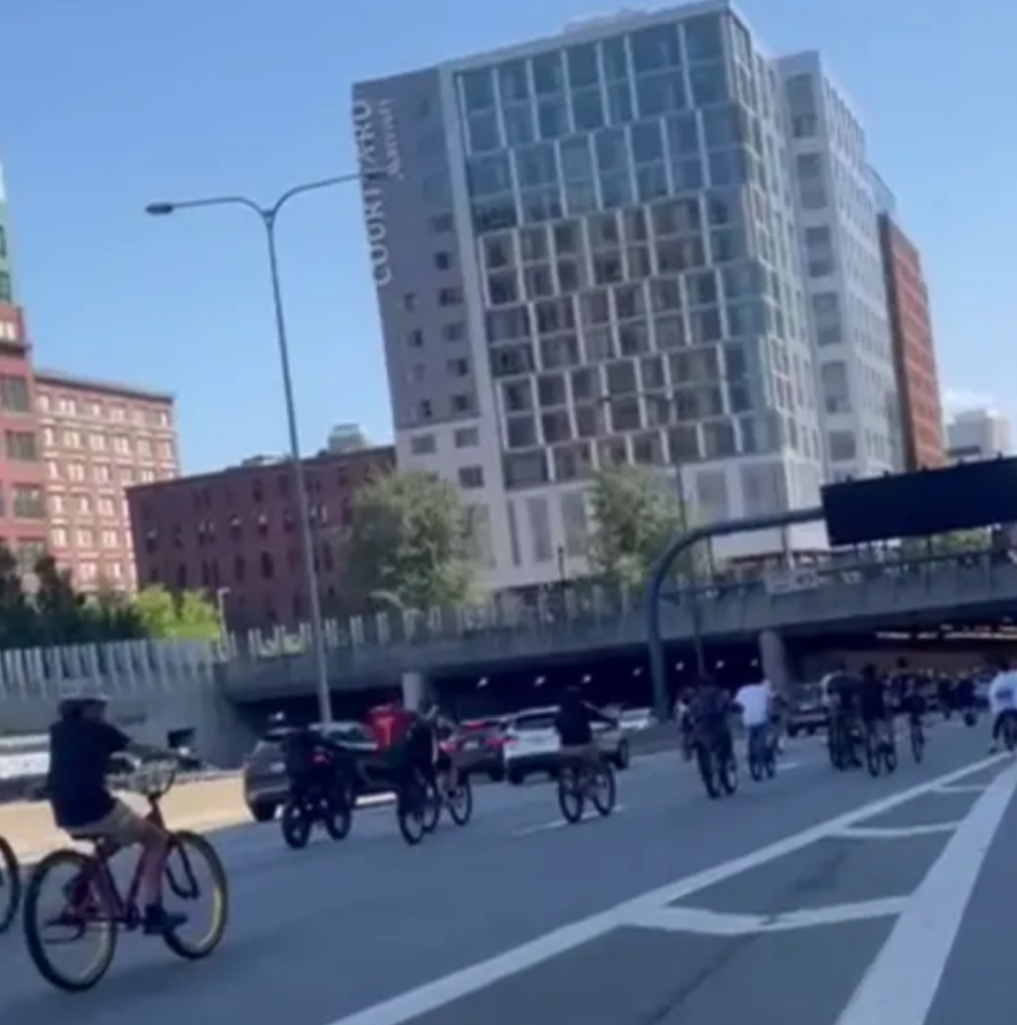 Officials urged drivers not to engage with the group of two-wheeled youths as they tore across Boston — storming bridges, flooding tunnels, and turning the city’s busiest roads into their own stunt show.  