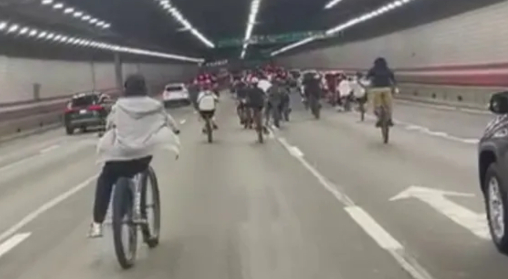 100 hoodlums flood tunnel while mayor clings to her safety myth