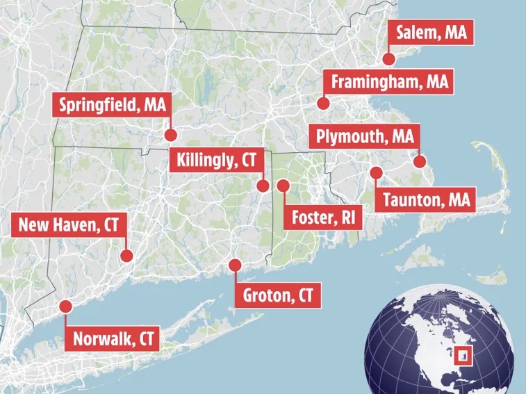 Locations of bodies discovered