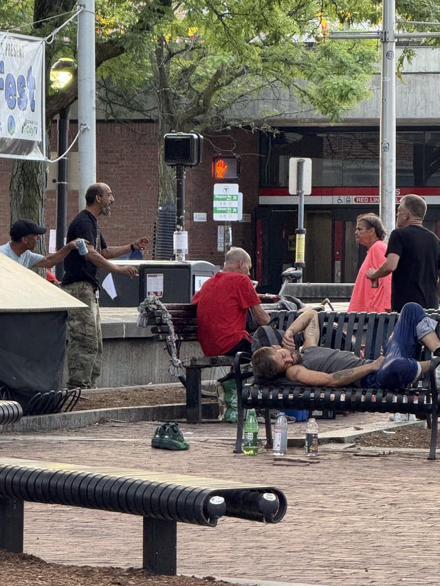 Once a family-friendly square, Davis has become an open-air drug den where vagrants and addicts rule the sidewalks.