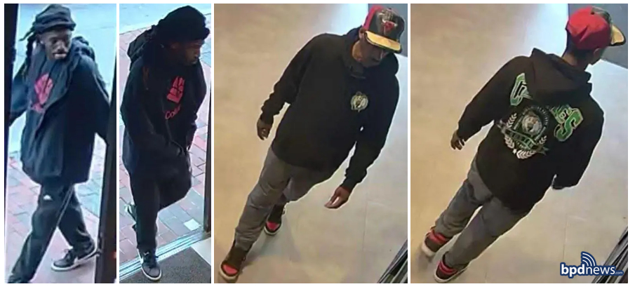 Wanted men: the faces tied to the armed Foot Locker stickup that shocked Roxbury on Sunday afternoon.