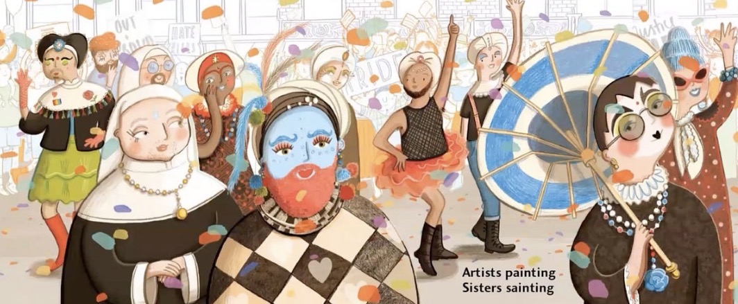 Illustrations from This Day in June — the Pride-themed picture book listed in Lexington’s 2025–26 kindergarten social studies curriculum — show paradegoers “clad in leather” waving rainbow flags alongside performers dressed as nuns, known as the Sisters of Perpetual Indulgence, imagery critics say is inappropriate for a classroom of five-year-olds.