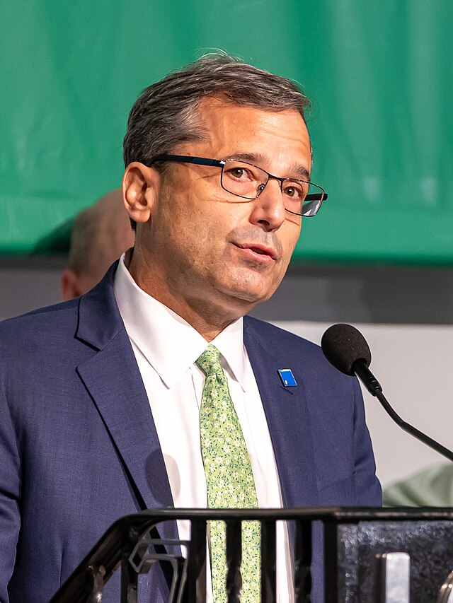 Josh Kraft, shown during the 2025 mayoral campaign, said Boston’s current budget shift reflects the need for “fiscal discipline” as commercial tax revenue declines.