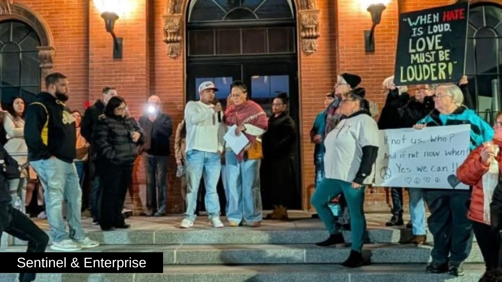 Community members gather at a candlelight vigil in Fitchburg to protest the arrest of Carlos Sebastian Zapata Rivera, whose family and supporters say he was strangled by an ICE agent during a traffic stop — an allegation now at the center of a federal lawsuit.