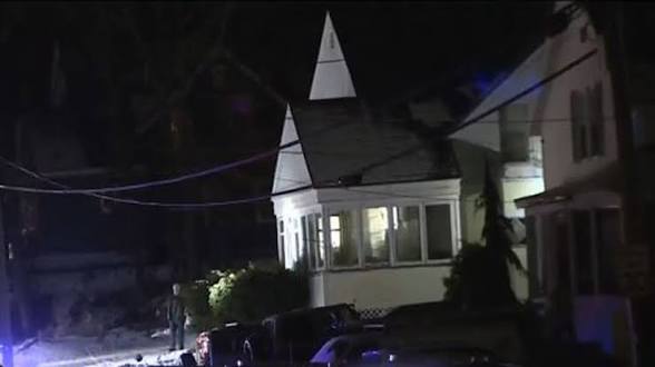 The home where authorities say they found a womanâs body and arrested the suspect (source: WHDH)