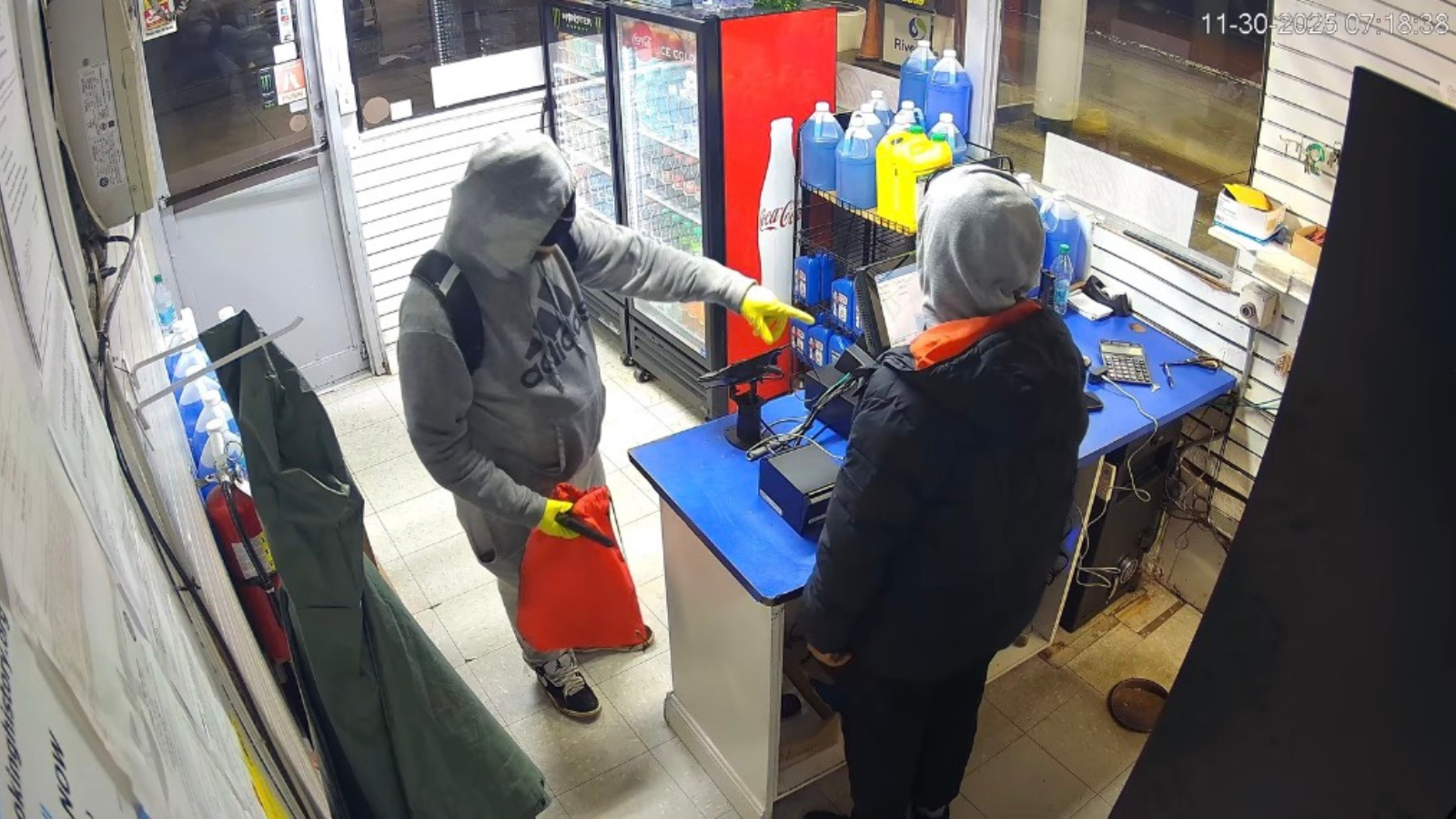 Caught on camera: Ghostface-masked robber storms Milford gas station with BB gun before quick arrest