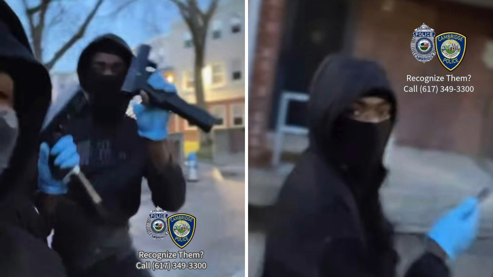 Cambridge police hunt rowdy masked teens stalking streets at sunrise flaunting handguns with extended mags