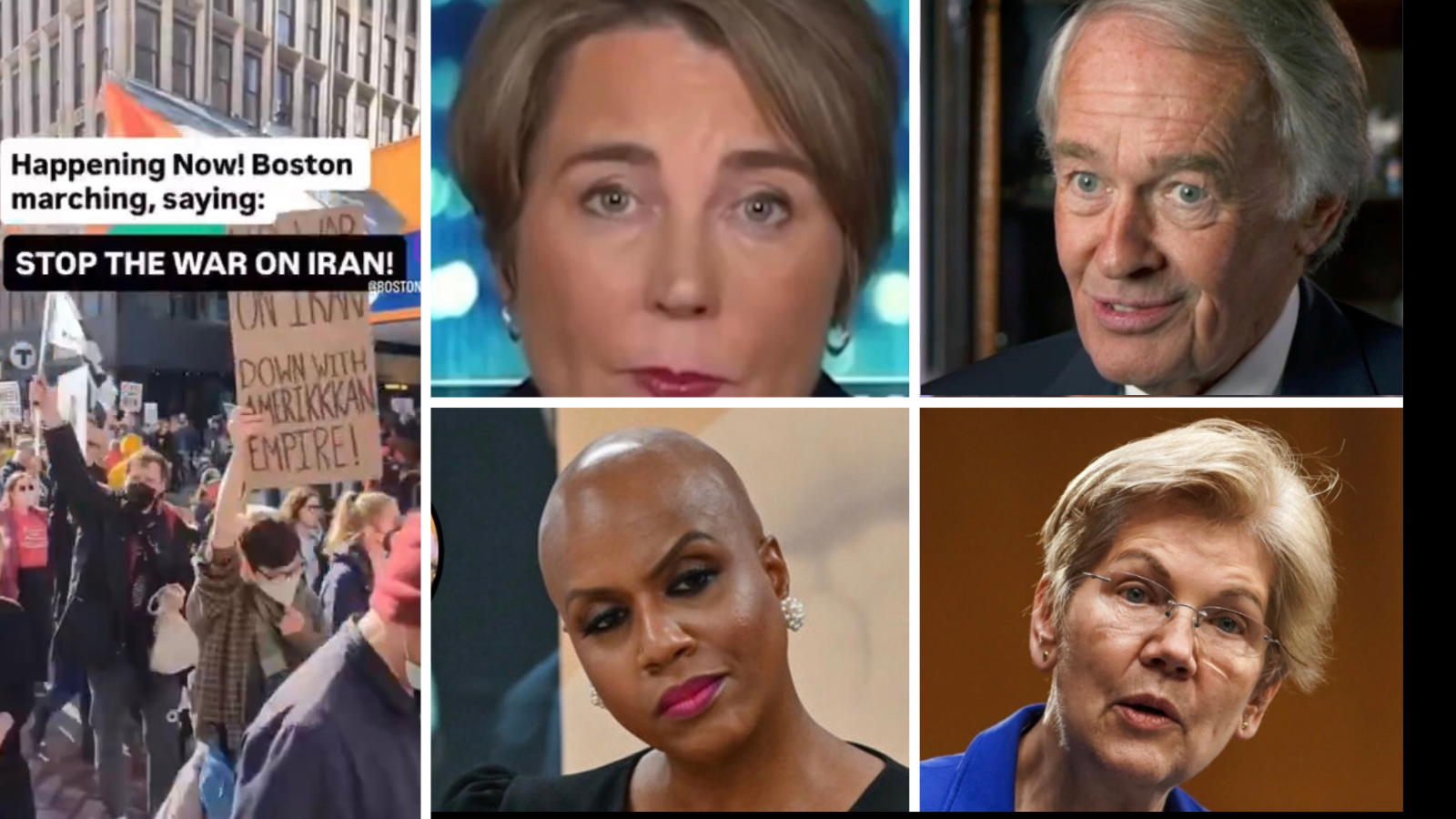 Angry crowds flood Boston streets demanding end to Iran strikes as Massachusetts delegation calls operation 'unconstitutional' — while Iran fires missiles at US bases and Trump claims regime's Supreme Leader has been killed