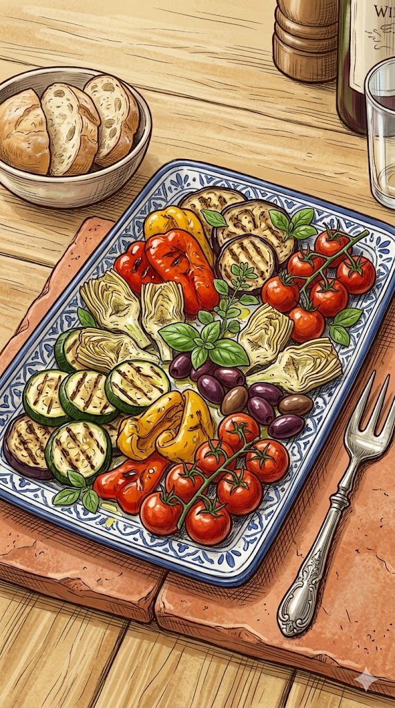 Antipasti aus frischem Gemüse