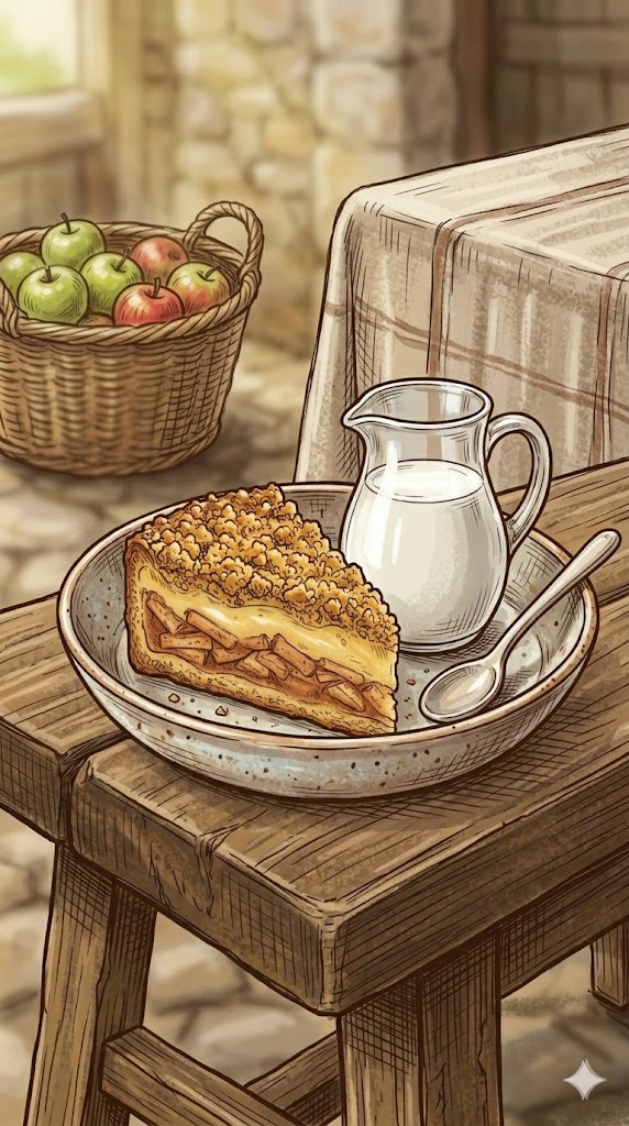 Apfelkuchen mit Milch